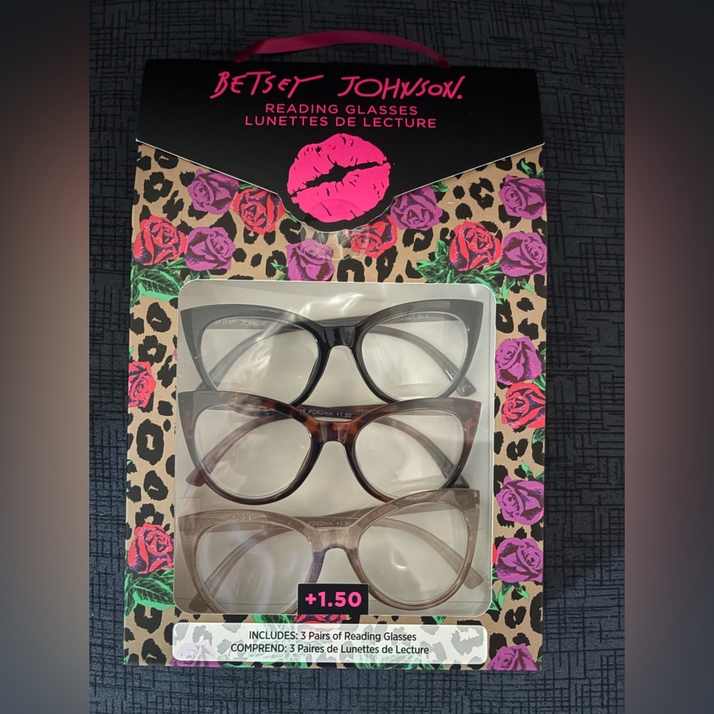 Betsey Johnson Floral and Leopard Reading Glasses